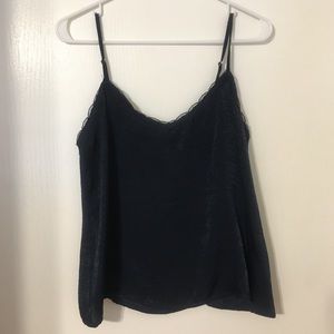 HOLLISTER Navy Blue Satin Top
